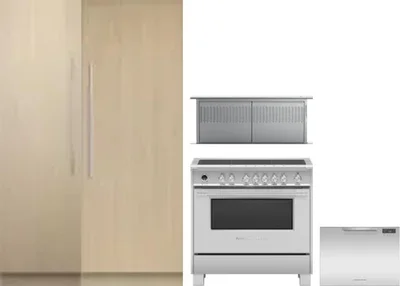 5 Piece Package Includes Refrigerator, Freezer, Range, Hood And Dishwasher